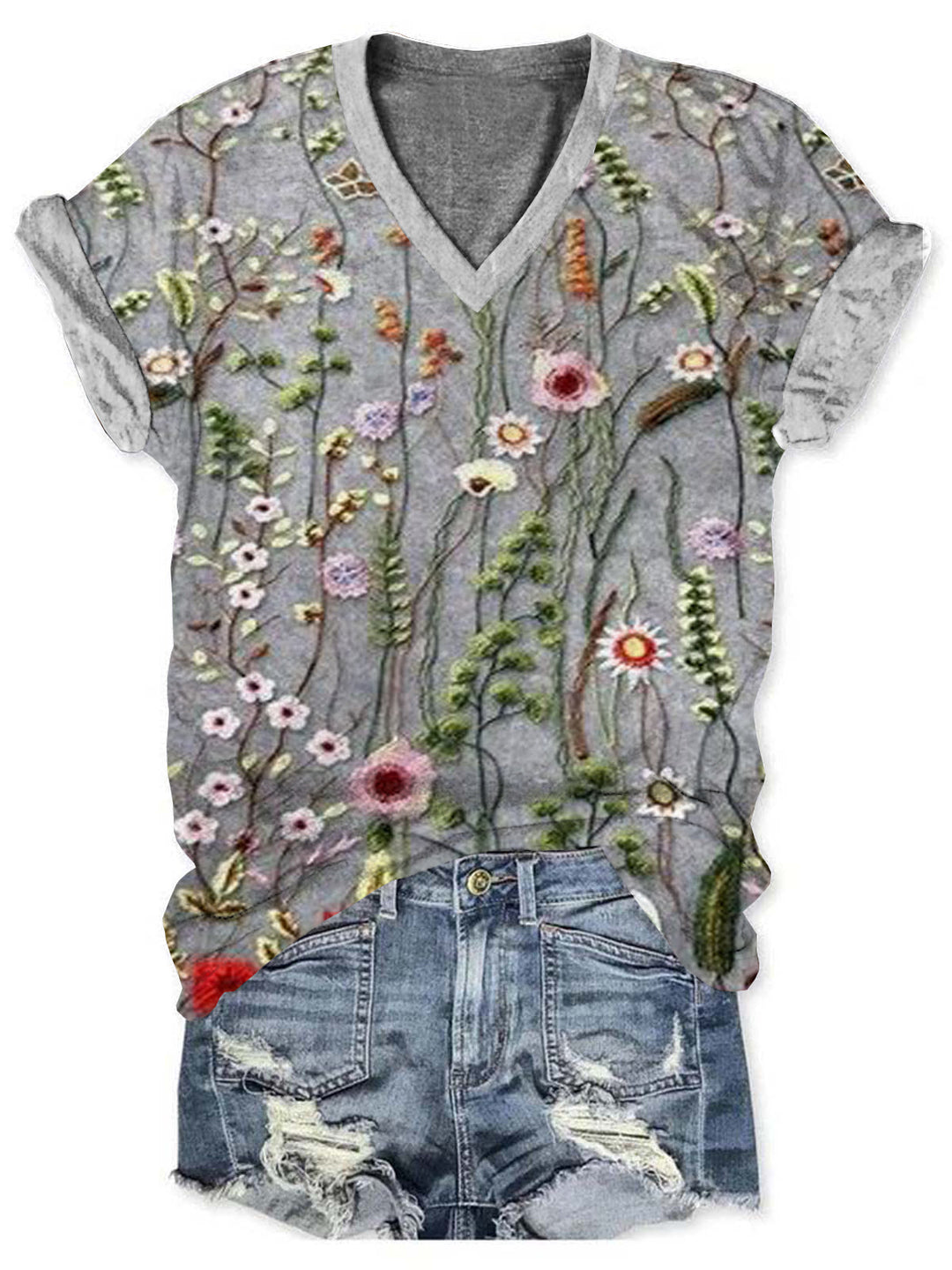 Women's floral print T-shirt