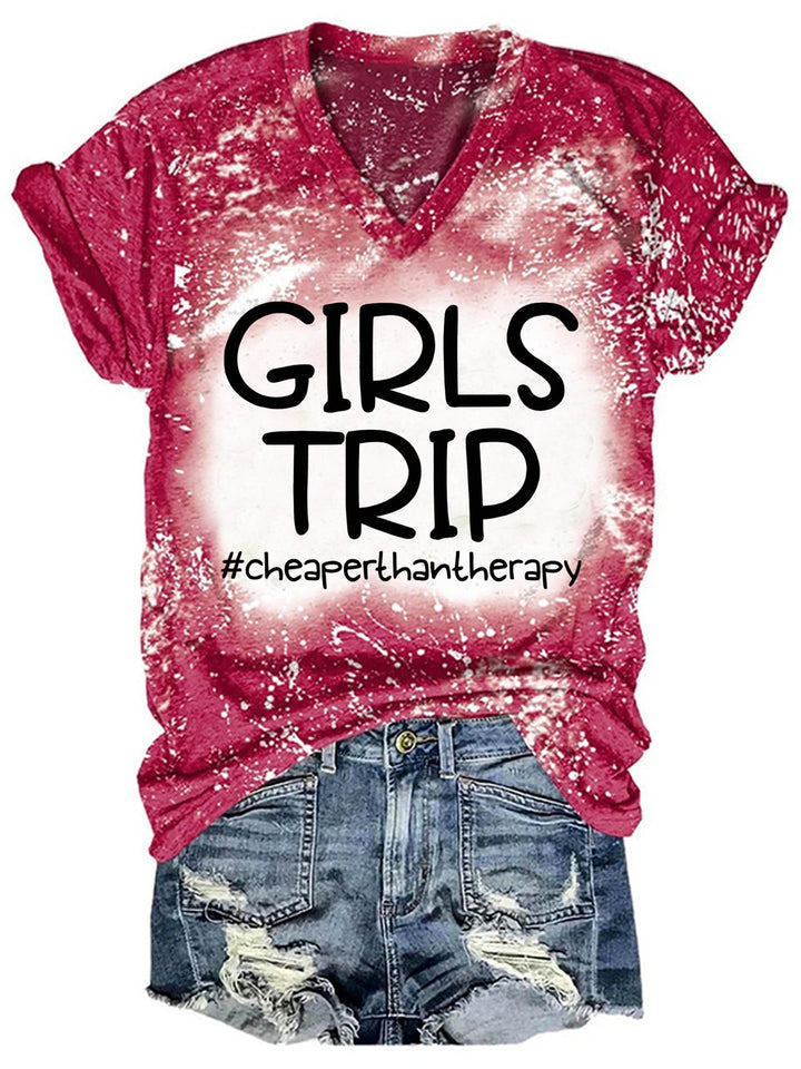 Girls Trip Bleaching V Neck T-shirt