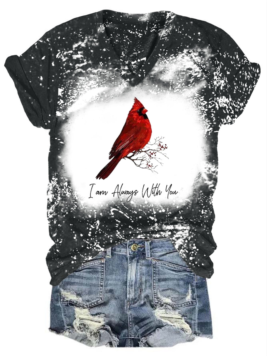 I Am Always With You Cardinal Print T-shirt