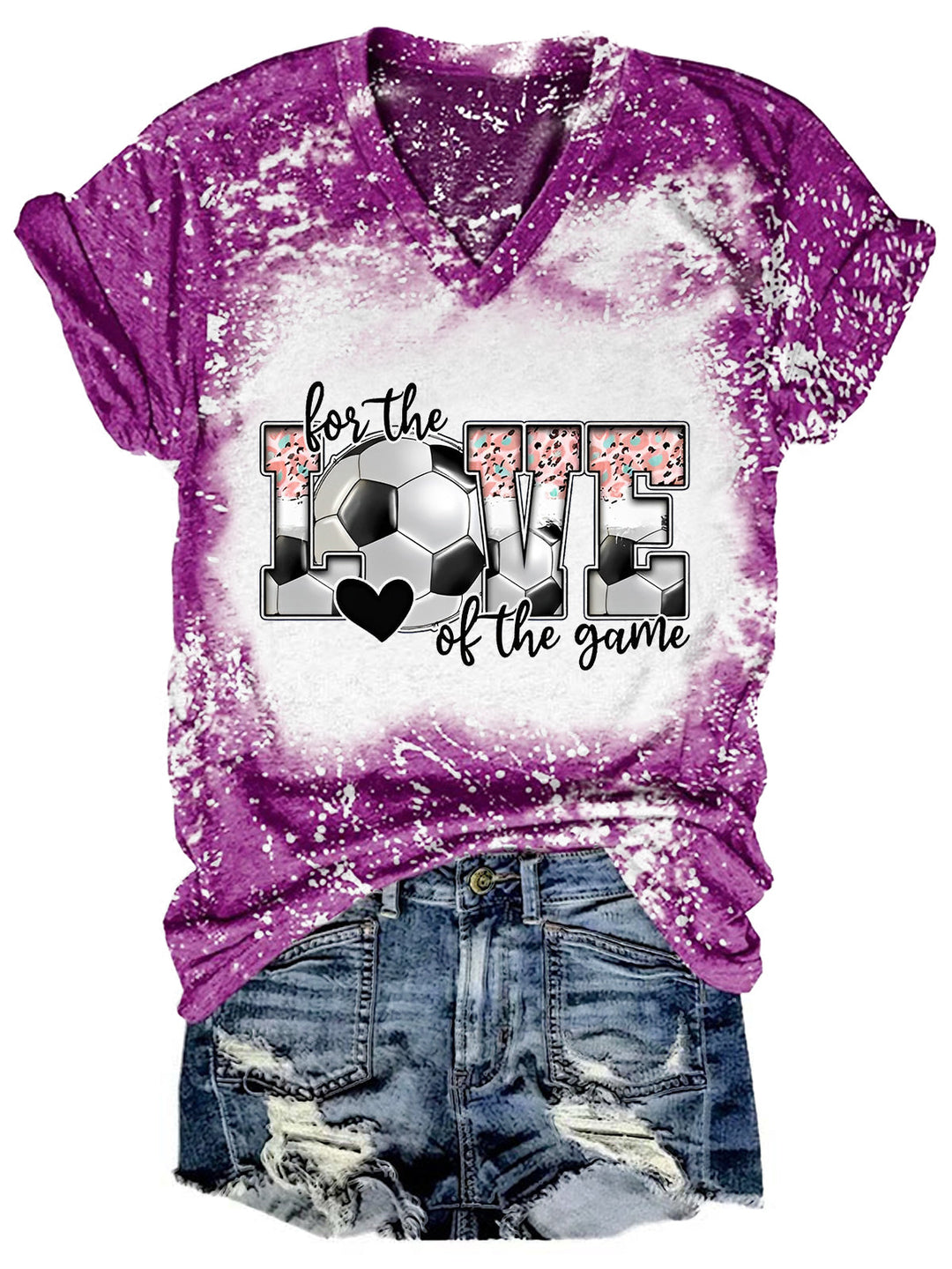 LOVE Soccer Tie Dye V Neck T-shirt
