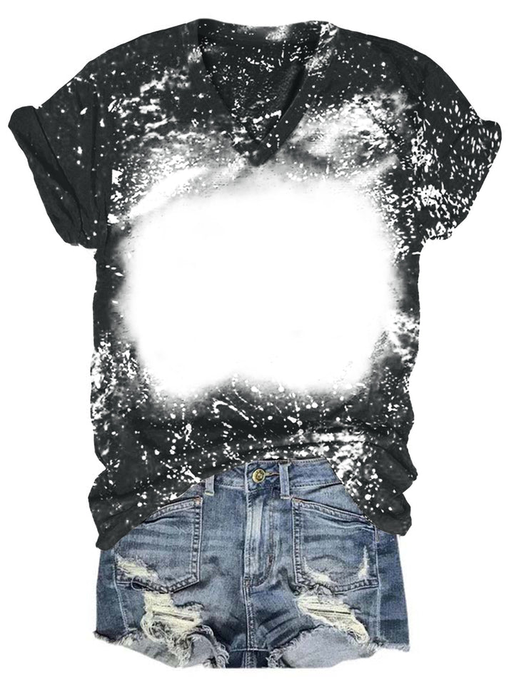 Do It Yourself Tie-dye Print V-neck T-shirt