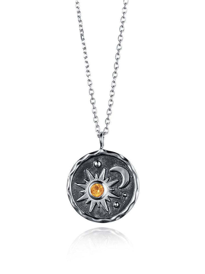 Retro Sun and Moon Necklace