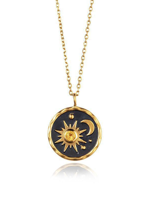 Retro Sun and Moon Necklace