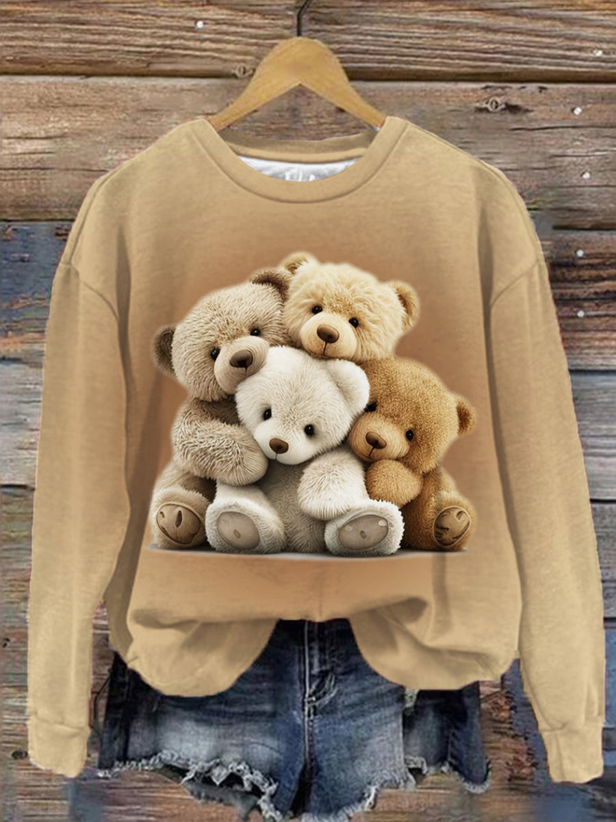 Teddy Bear Two-Layer Long Sleeve Tee-S