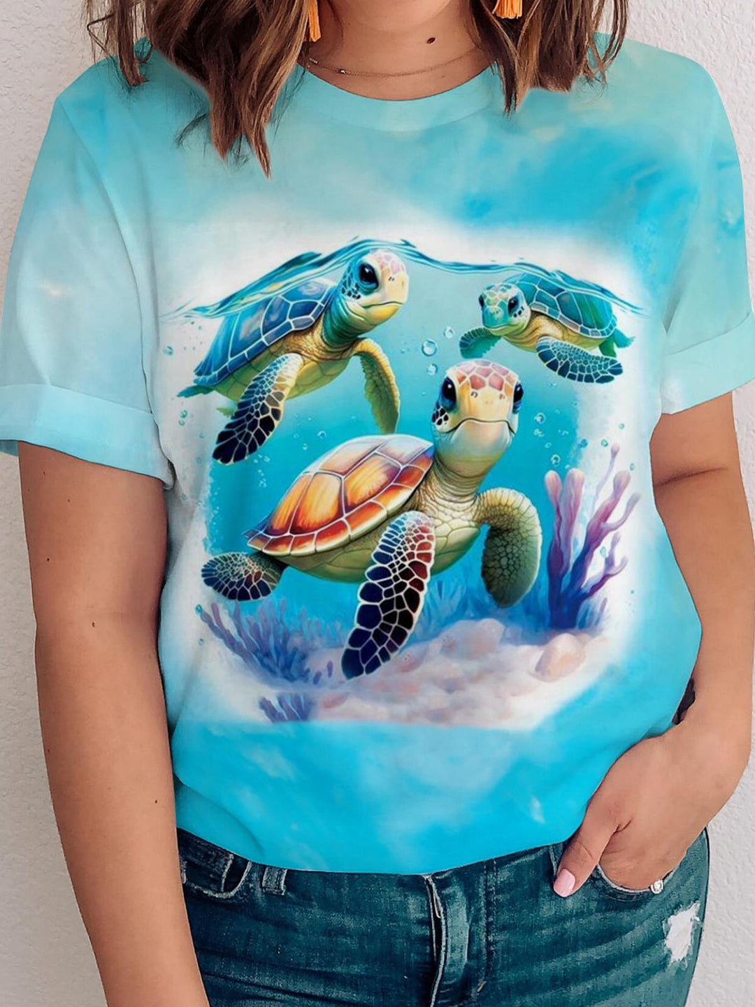 Sea Turtle Tie Dye Crew Neck T-shirt