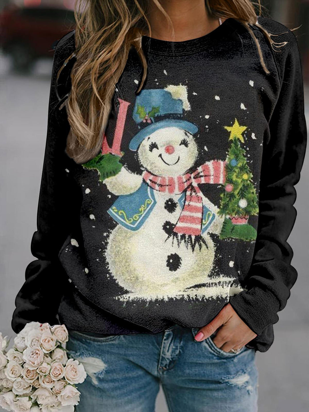 Hi Snowman Long Sleeve Top