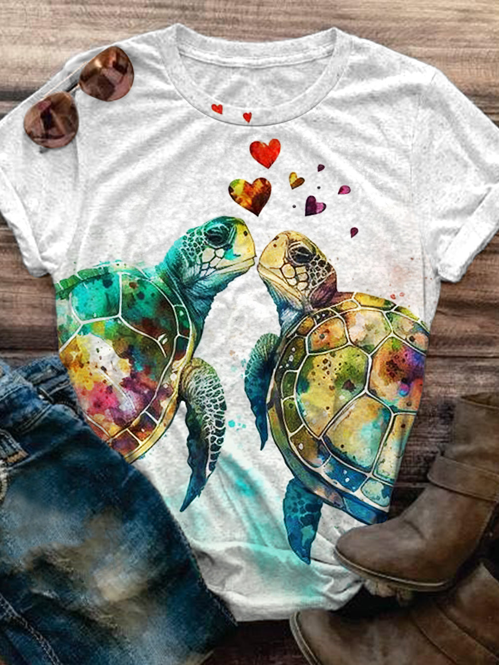 Sea Tturtle Love Crew Neck T-shirt