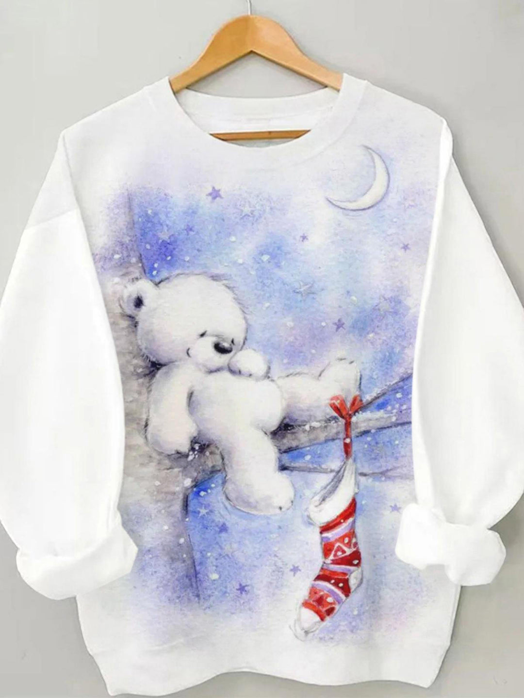 Moon Bear Print Long Sleeve Top