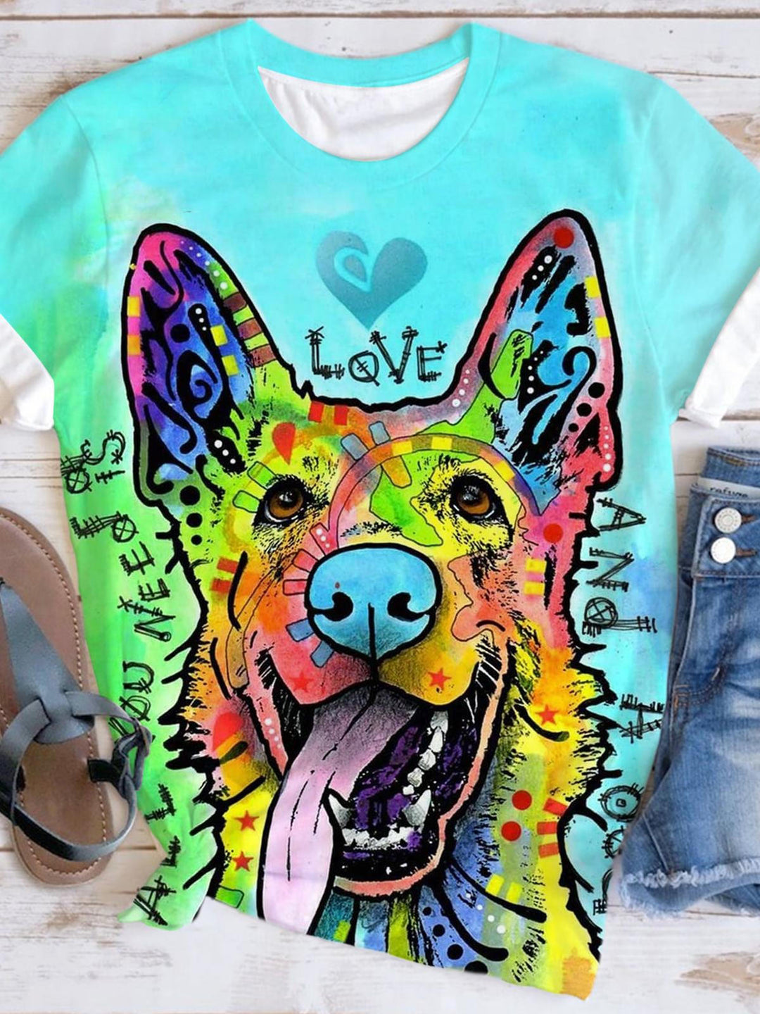 All You Need Is Love And A Dog Crew Neck T-shirt