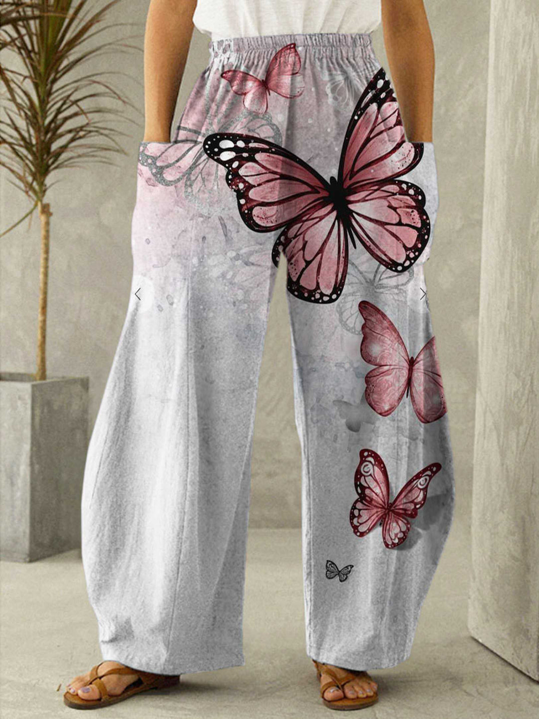 Women's Butterfly Print Casual Pants