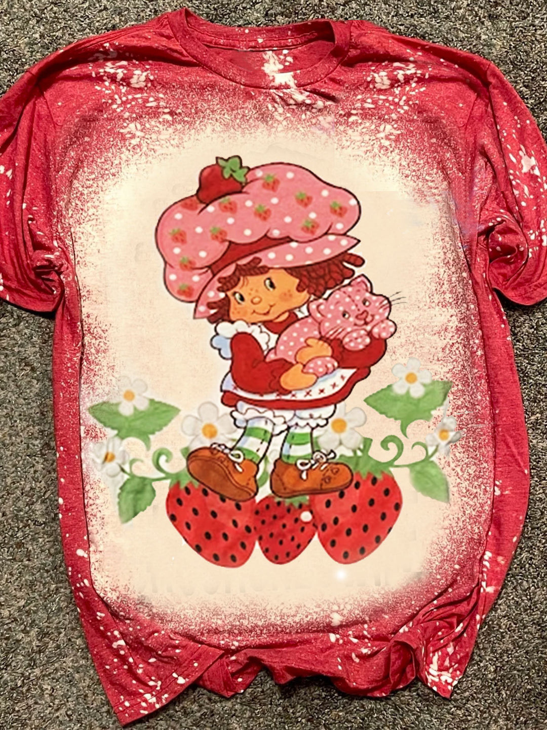 Vintage Strawberry Shortcake Print Crew Neck T-shirt