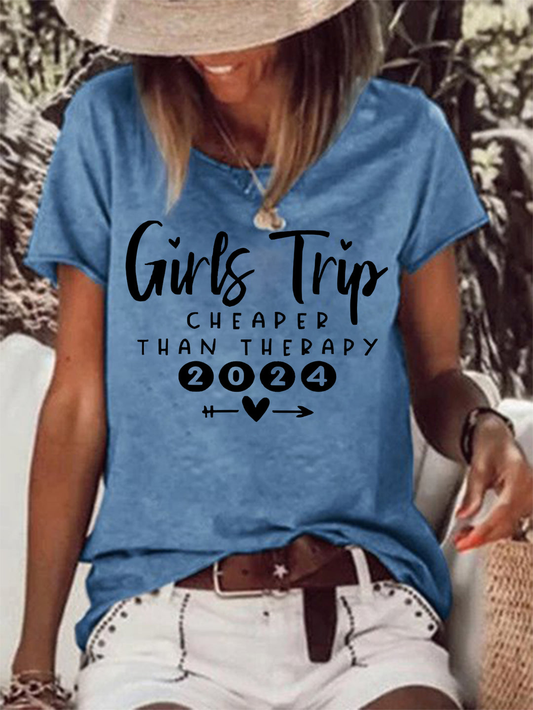 Girls Trip 2024 Cheaper Than Therapy Casual T-shirt