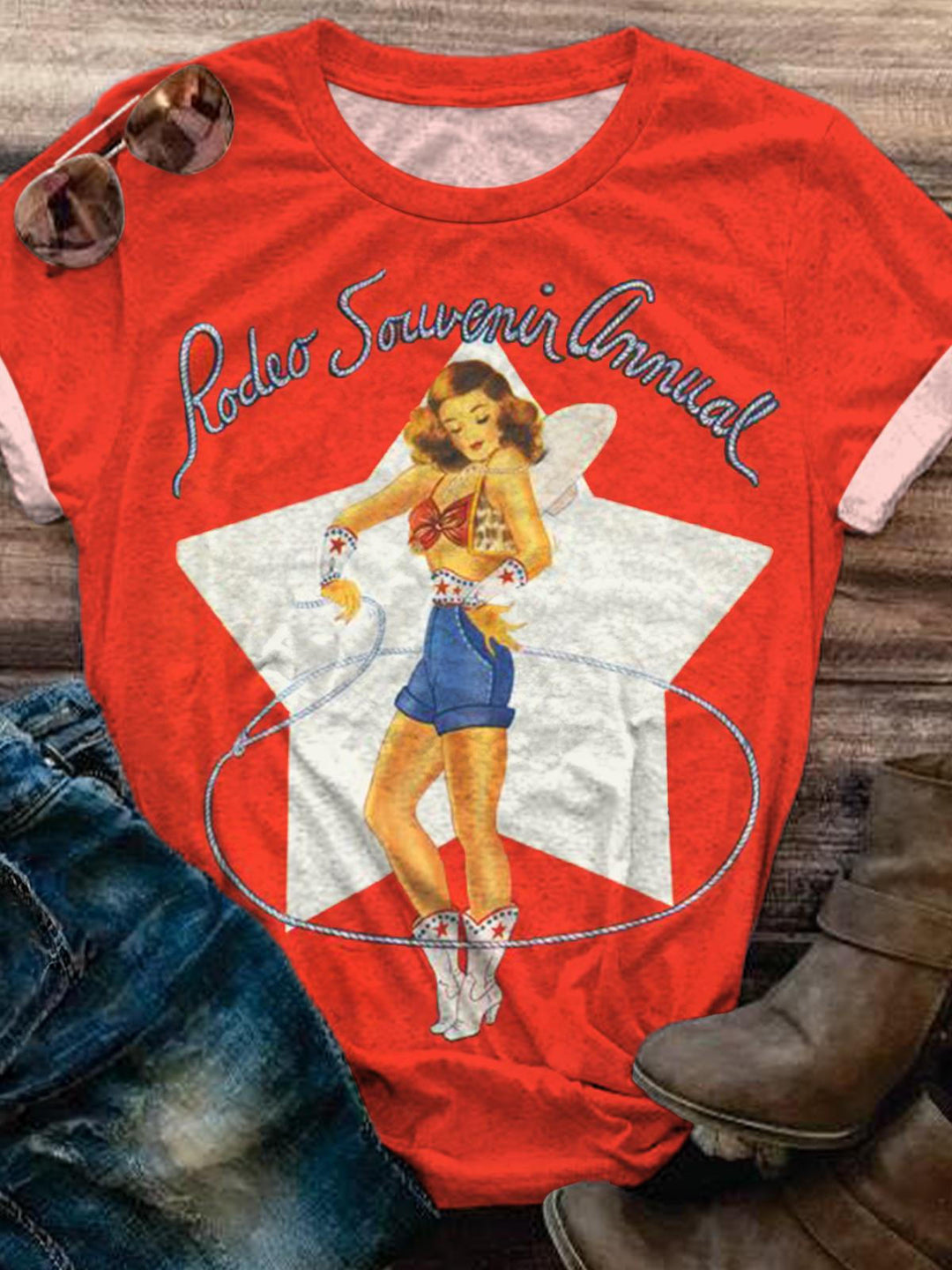 Vintage Rodeo Southern Carnival Crew Neck T-shirt