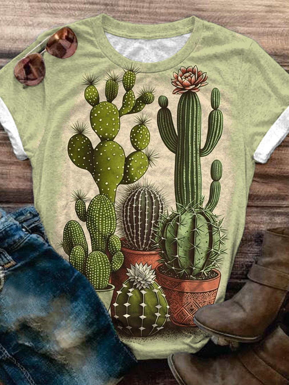 Cactus Crew Neck T-Shirt