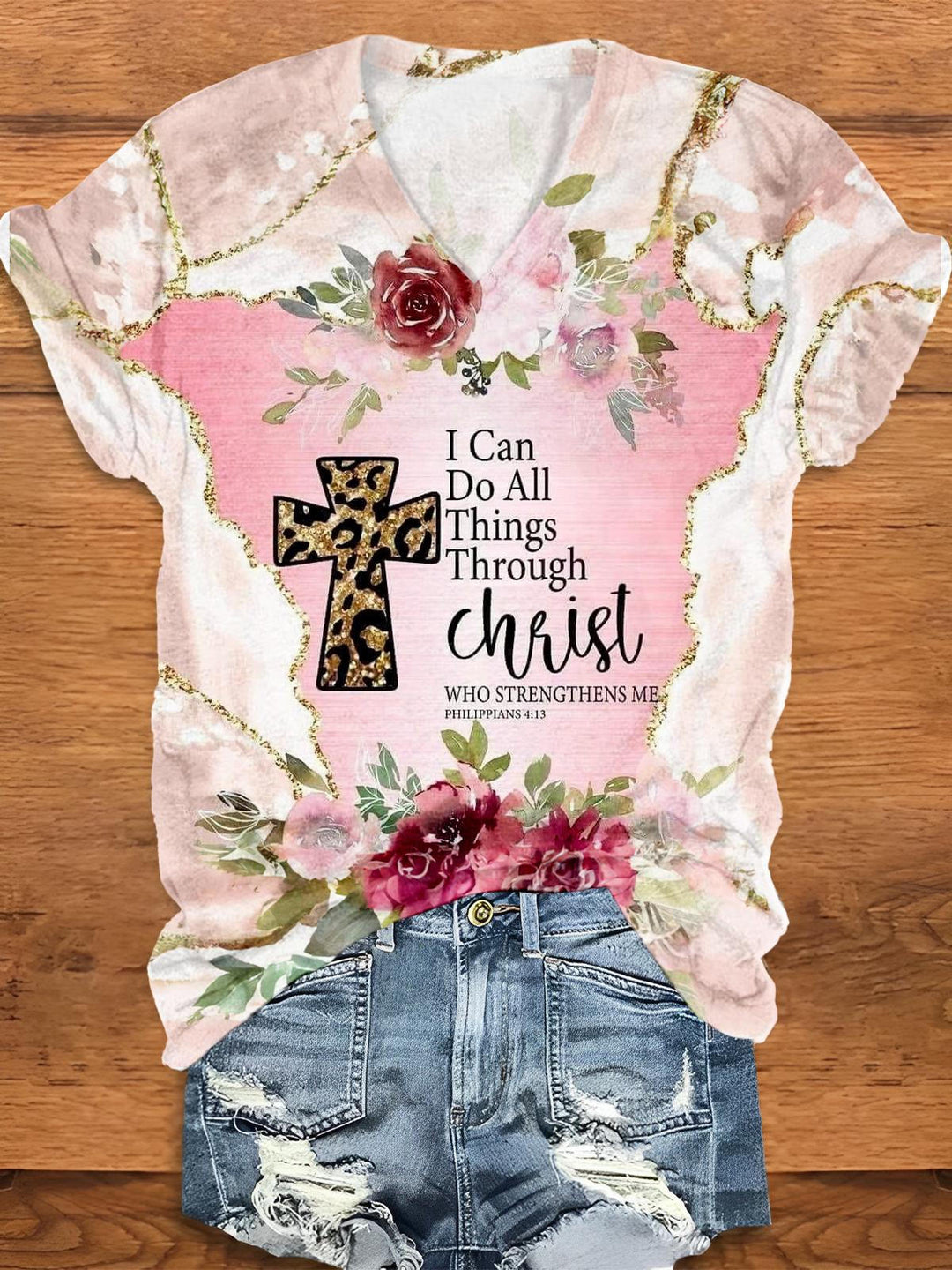 I Can Do All The Things Through Christ V-Neck T-Shirt