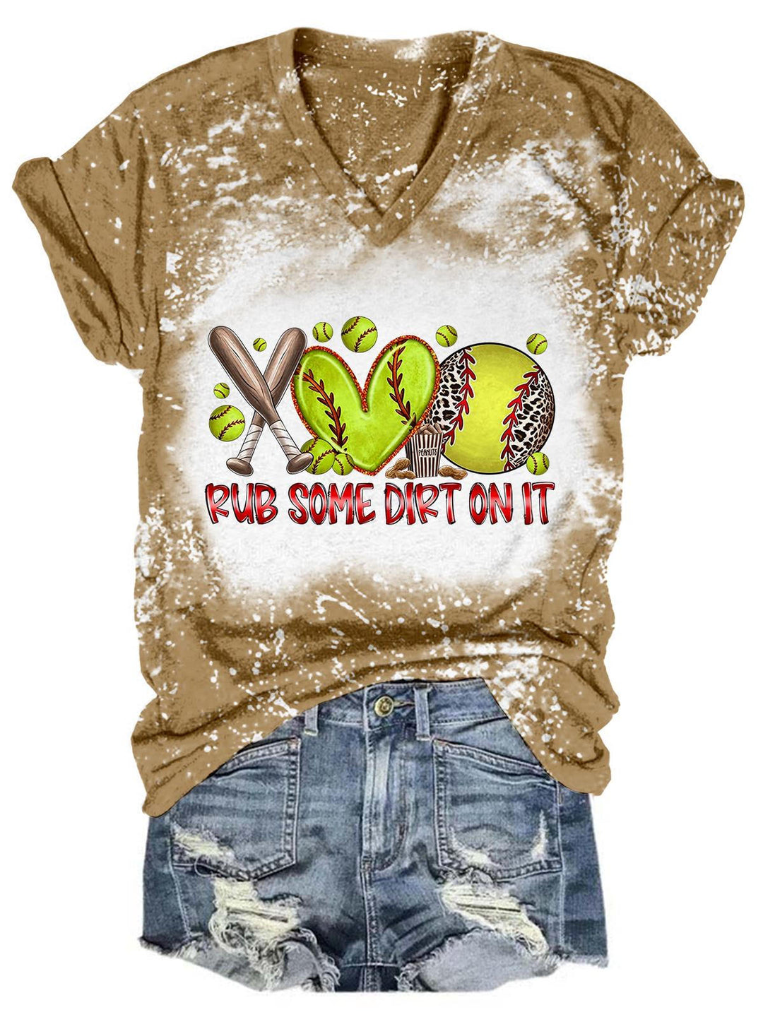 Rub Some Dirt On It Tie Dye V Neck T-Shirt