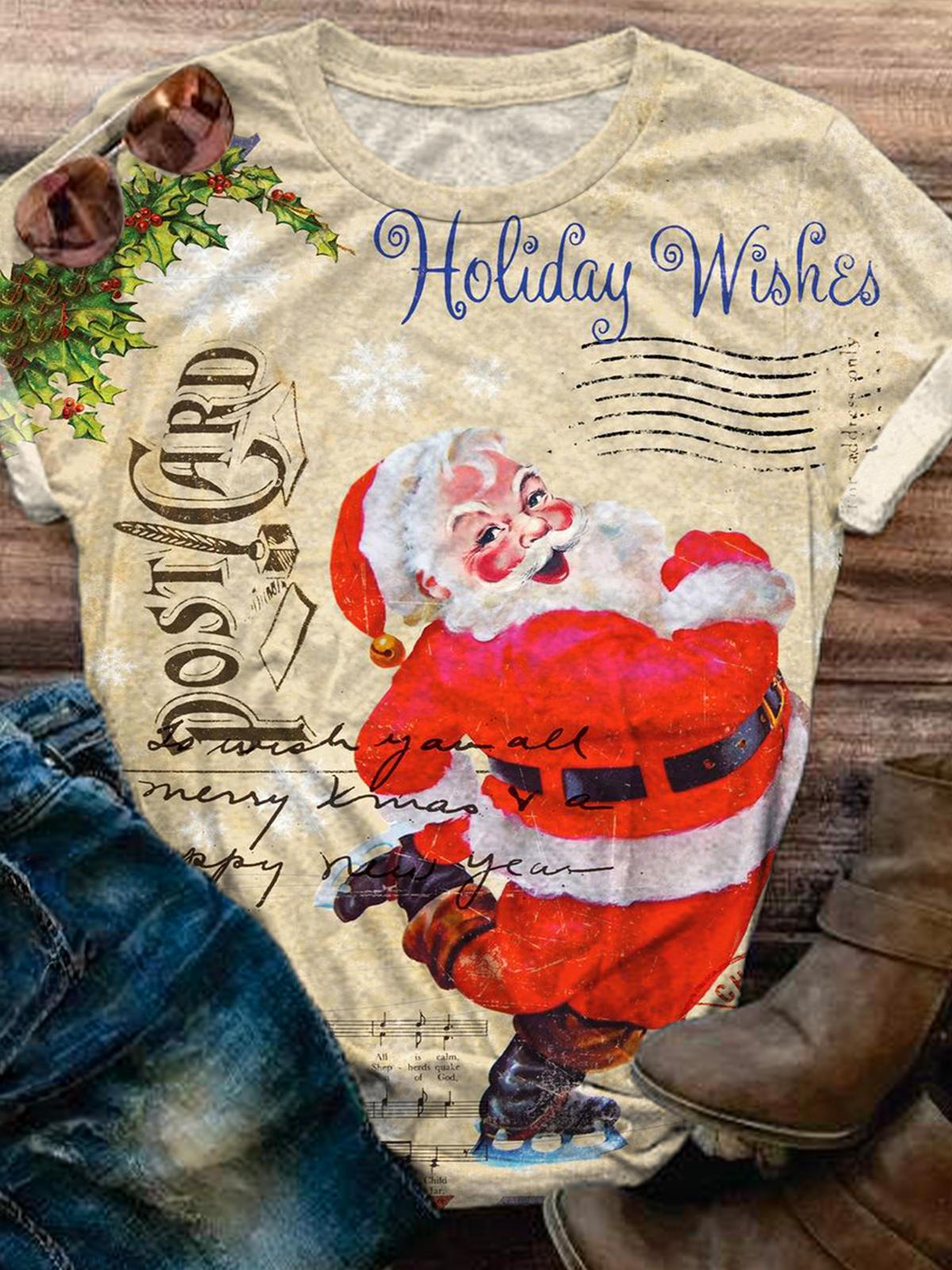 Holiday Wishes Crew Neck T-shirt – Wonder closets