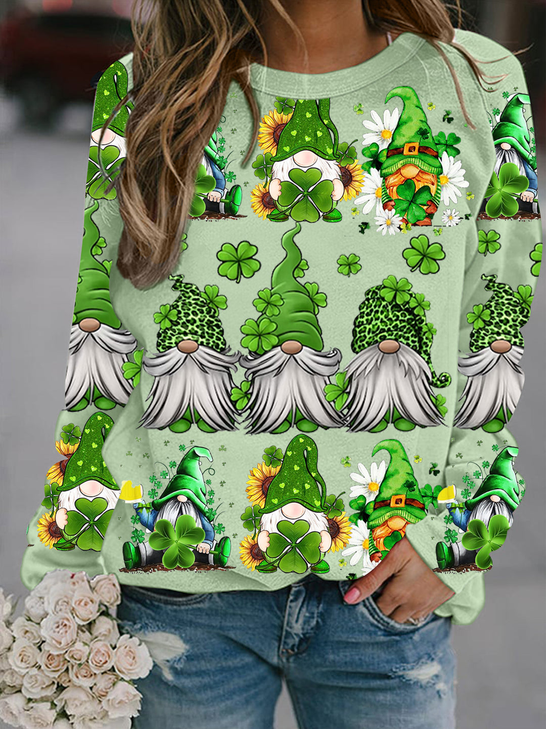 St. Patrick's Day Gnome Print Top