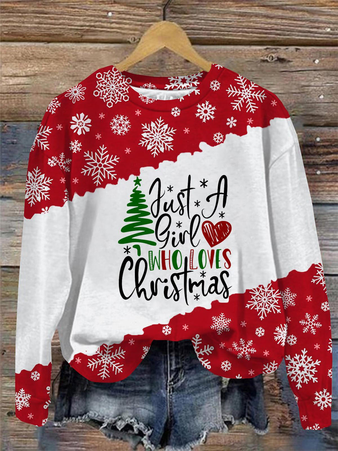 Christmas Round Neck Long Sleeve Top