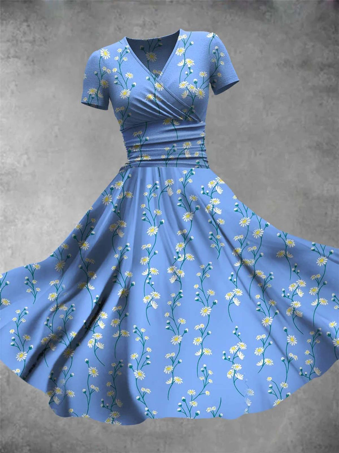 Daisy V Neck Short Sleeve Women's Dress