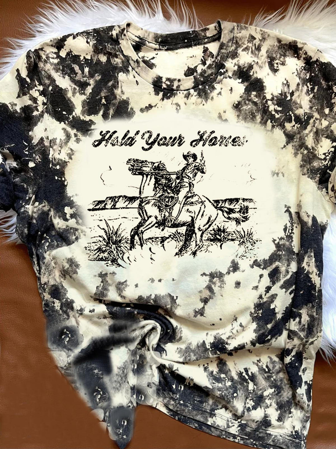 Cowboy Print Crew Neck T-shirt