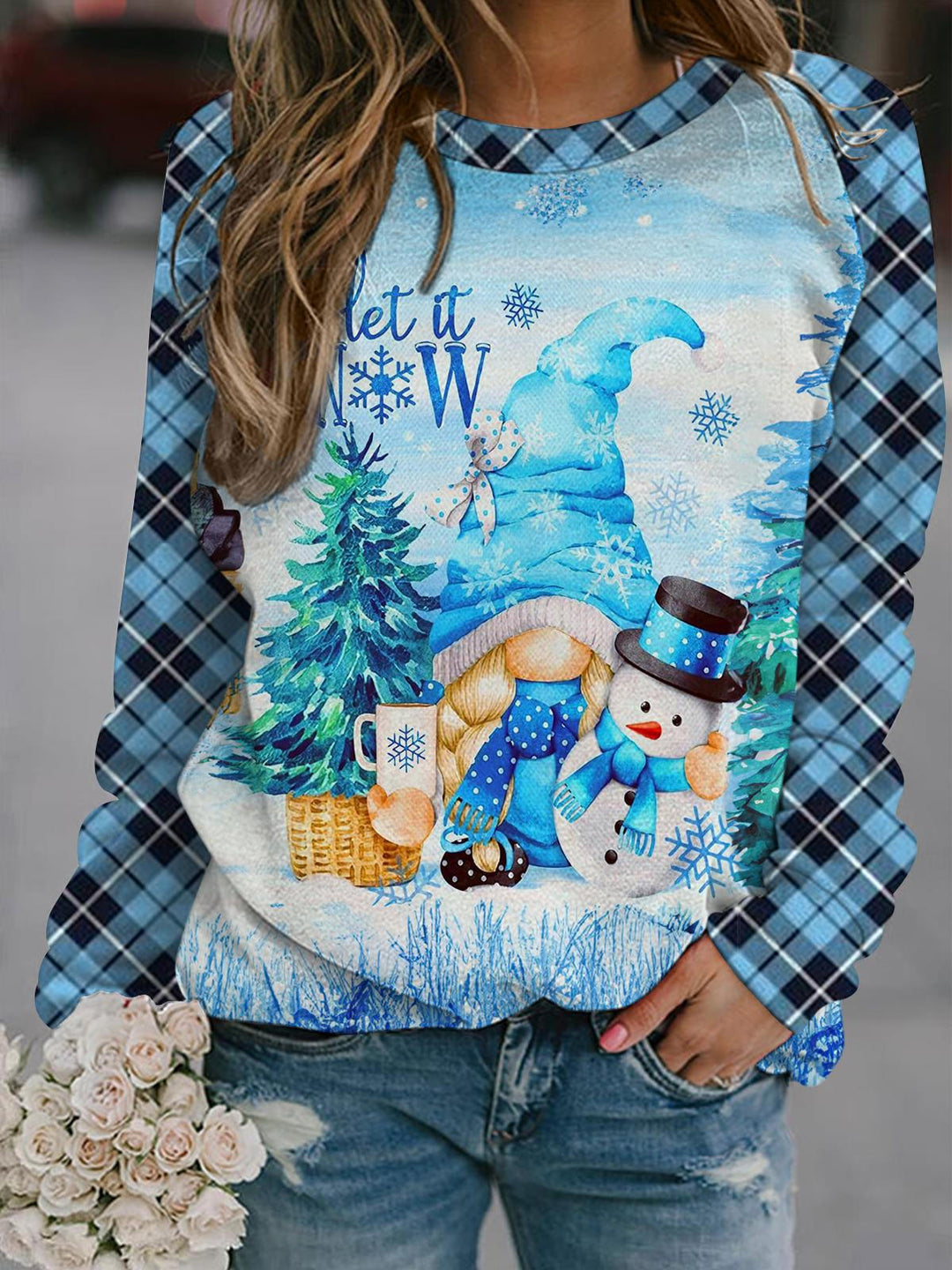 Let It Snow Long Sleeve Casual Top