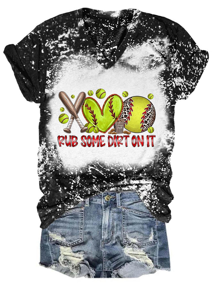 Rub Some Dirt On It Tie Dye V Neck T-Shirt