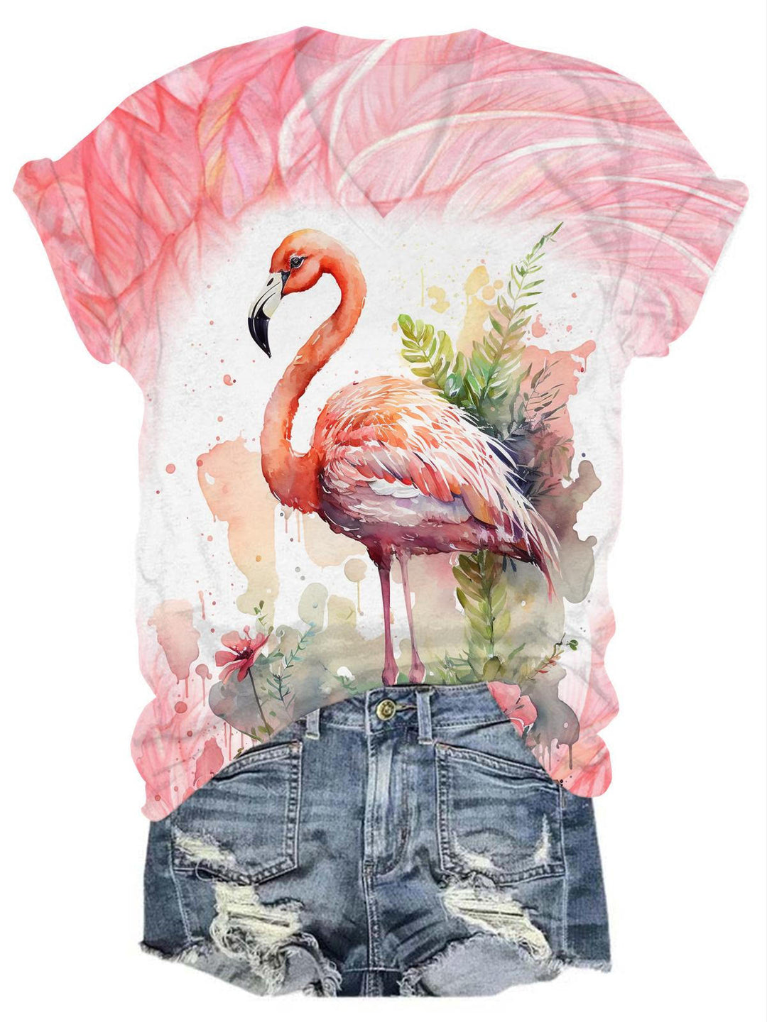 Flamingo Flower T-Shirt