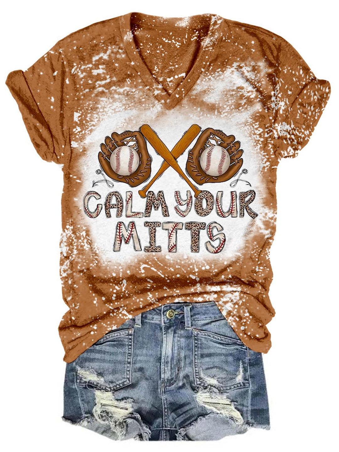 Calm Your Mitts Tie Dye V Neck T-Shirt