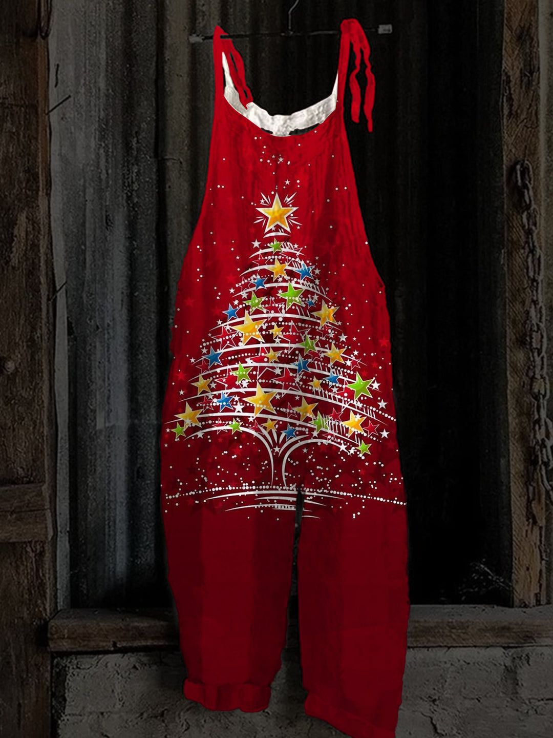 Women's Christmas Tree Print Jumpsuit