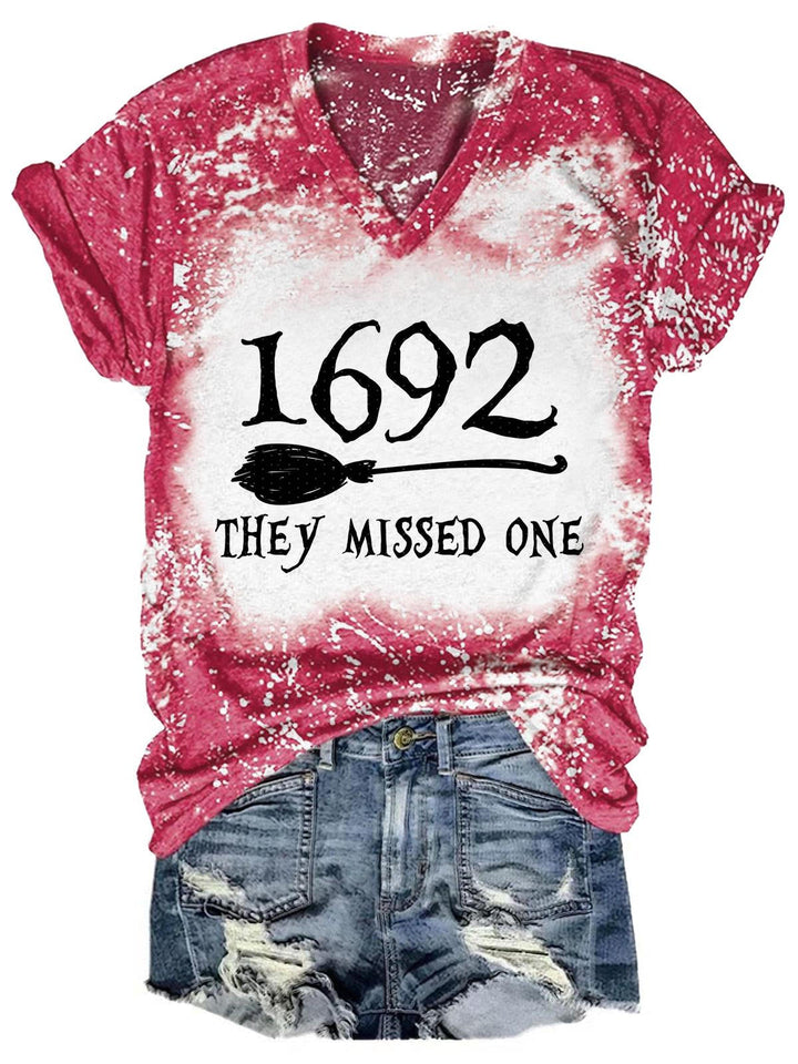 1692 They Missed One Tie Dye V-Neck T-Shirt