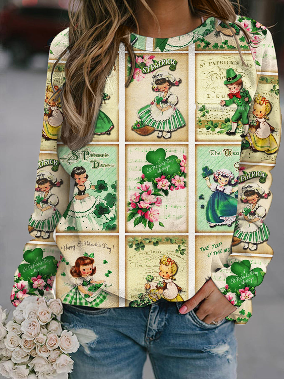 Vintage St. Patrick's Day Printed Casual Top