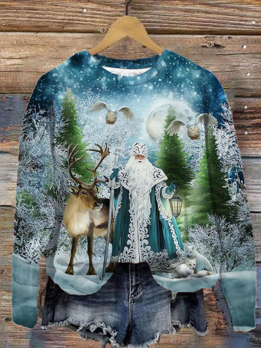 Santa Caus In The Snow Long Sleeve Top