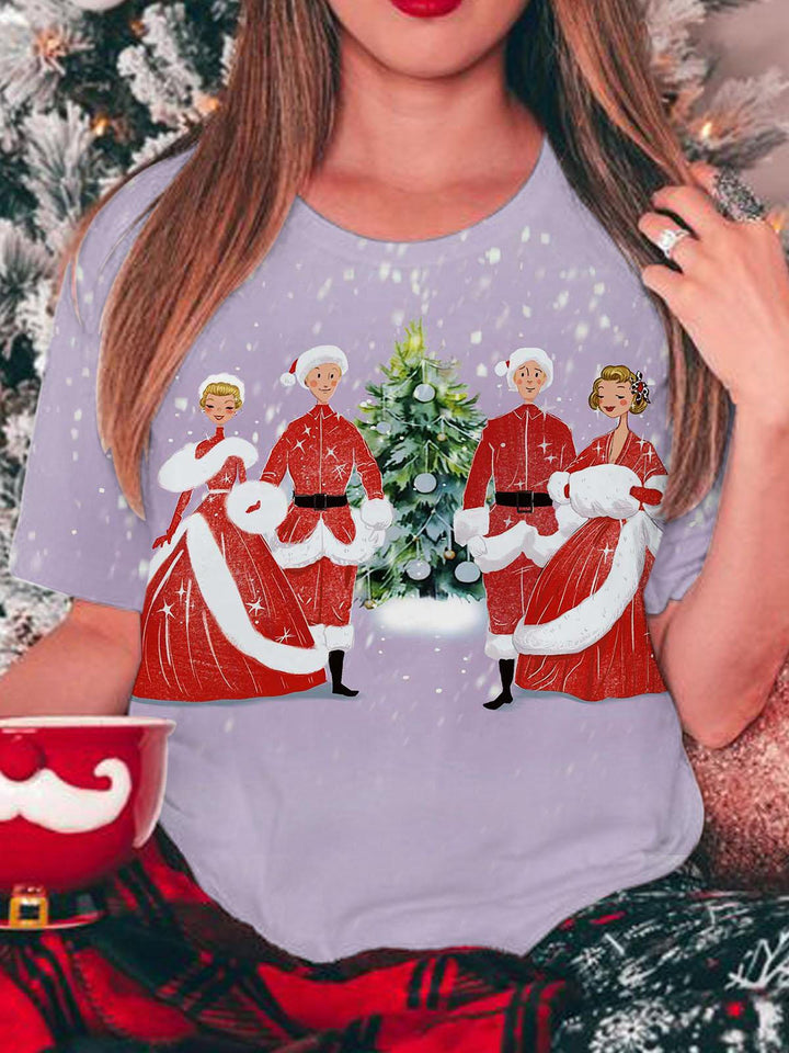 Women's Merry Christmas Printed Short Sleeve Top