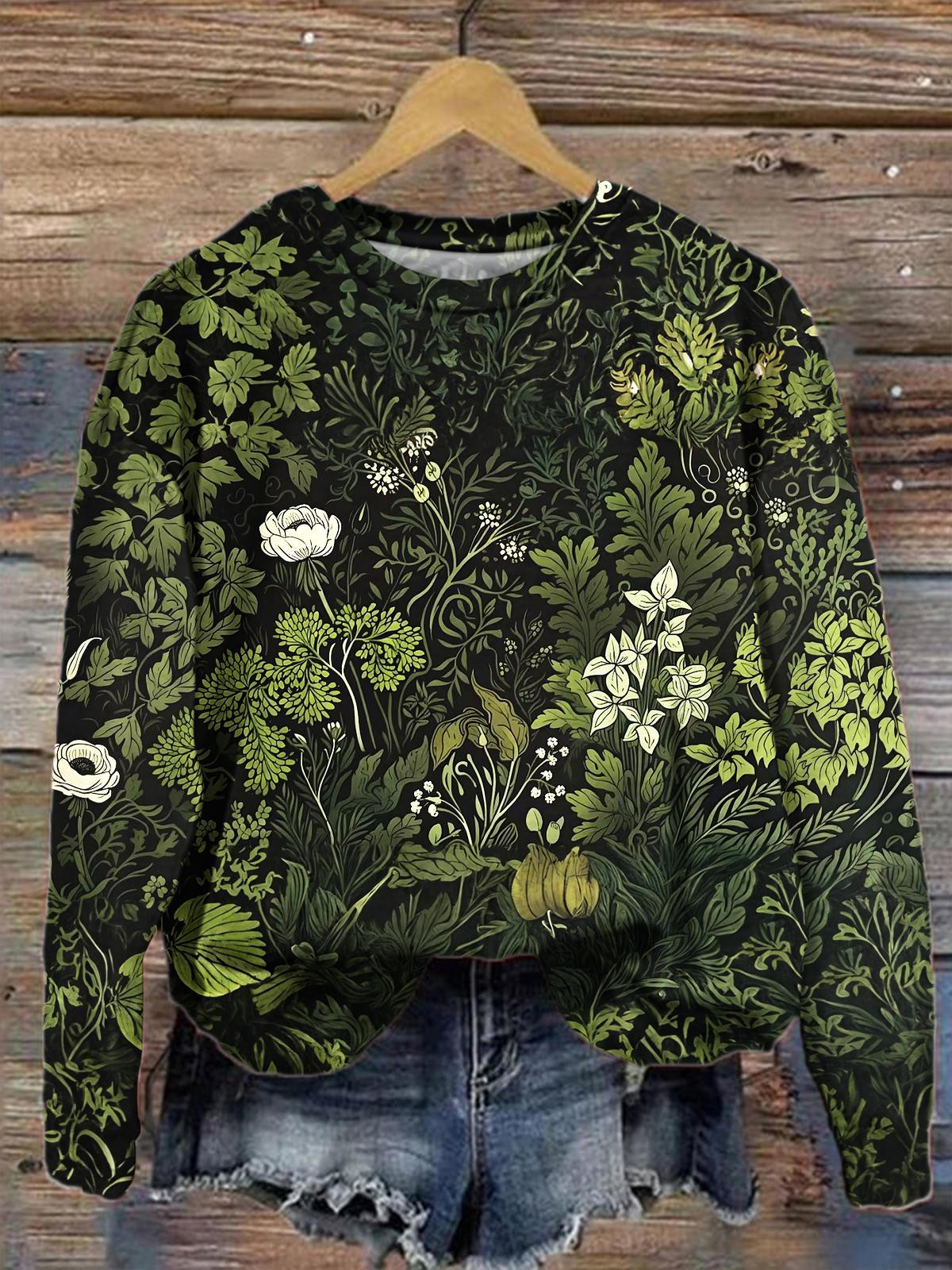 Haptics Flower Print Round Neck Short Sleeve T-Shirt