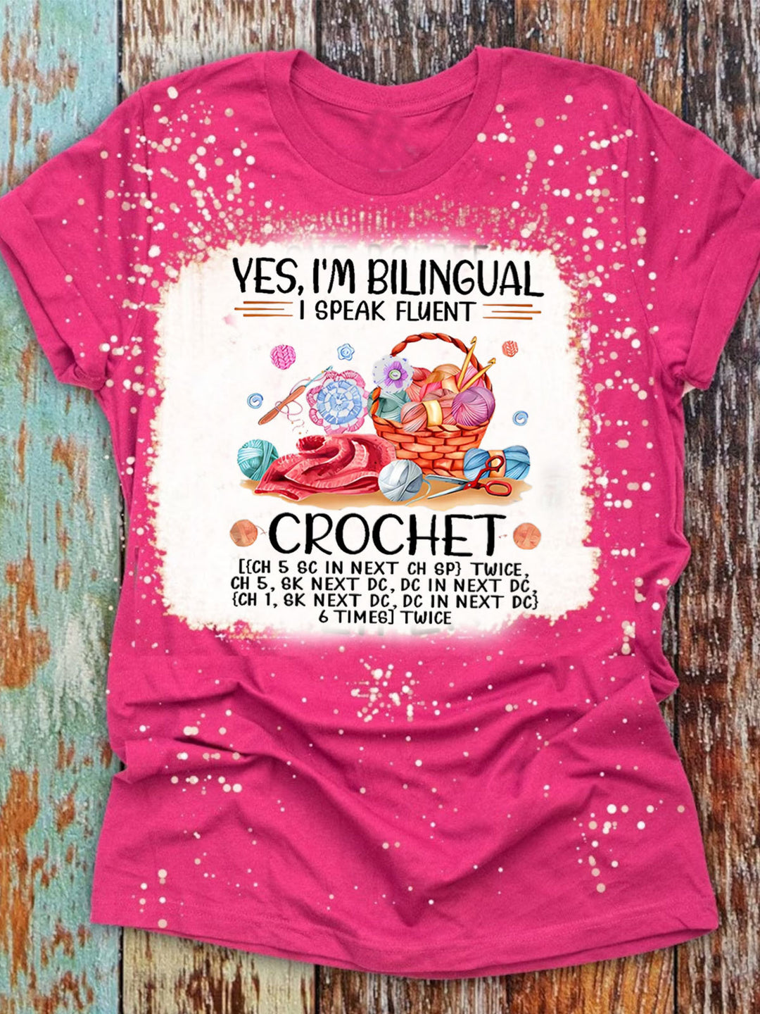 Yes I'm Bilingual Funny Print Crew Neck T-shirt