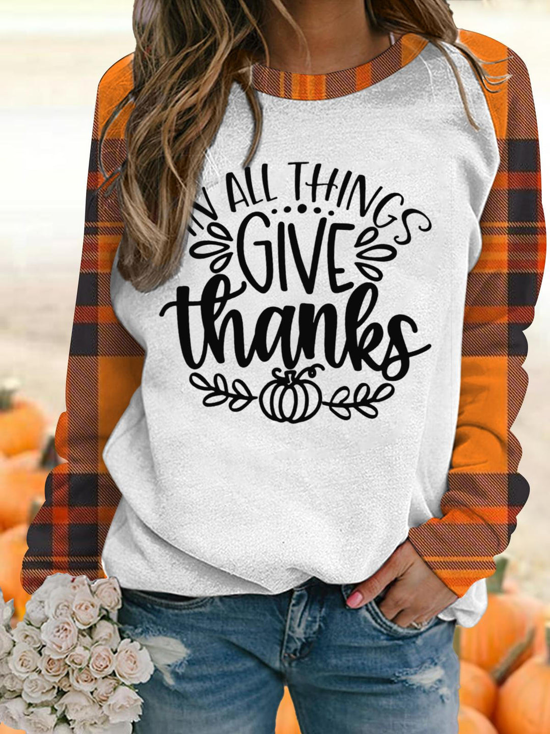 In All Things Give Thanks Long Sleeve Top