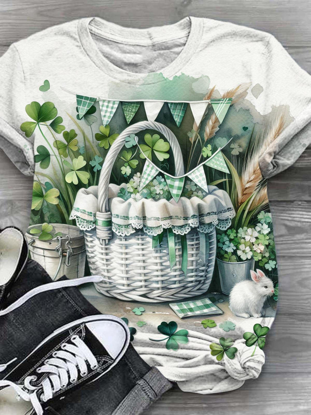 St. Patrick's Day Print Crew Neck T-shirt