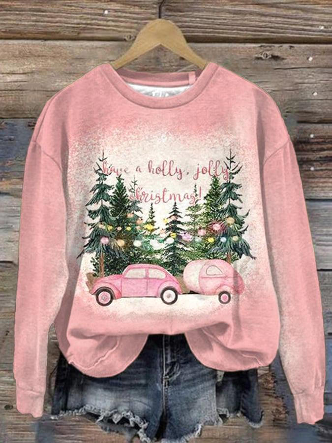 Women's Have A Holly Jolly Christmas Print Long Sleeve Top