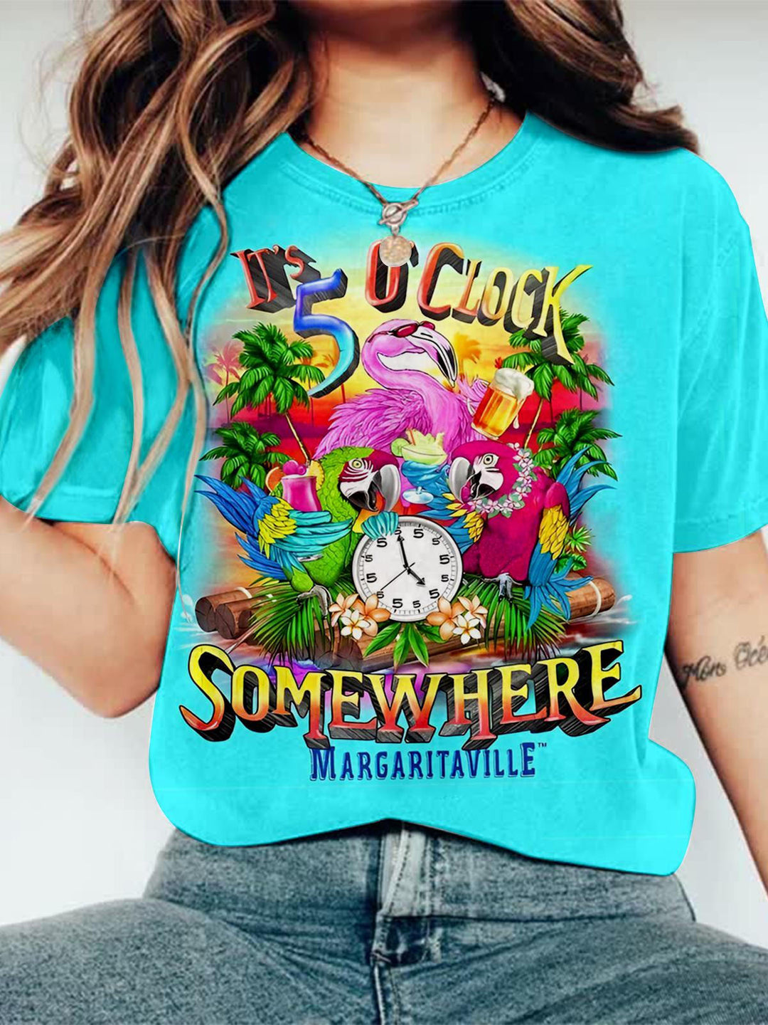 It's 5 O'clock Somewhere Crew Neck T-shirt