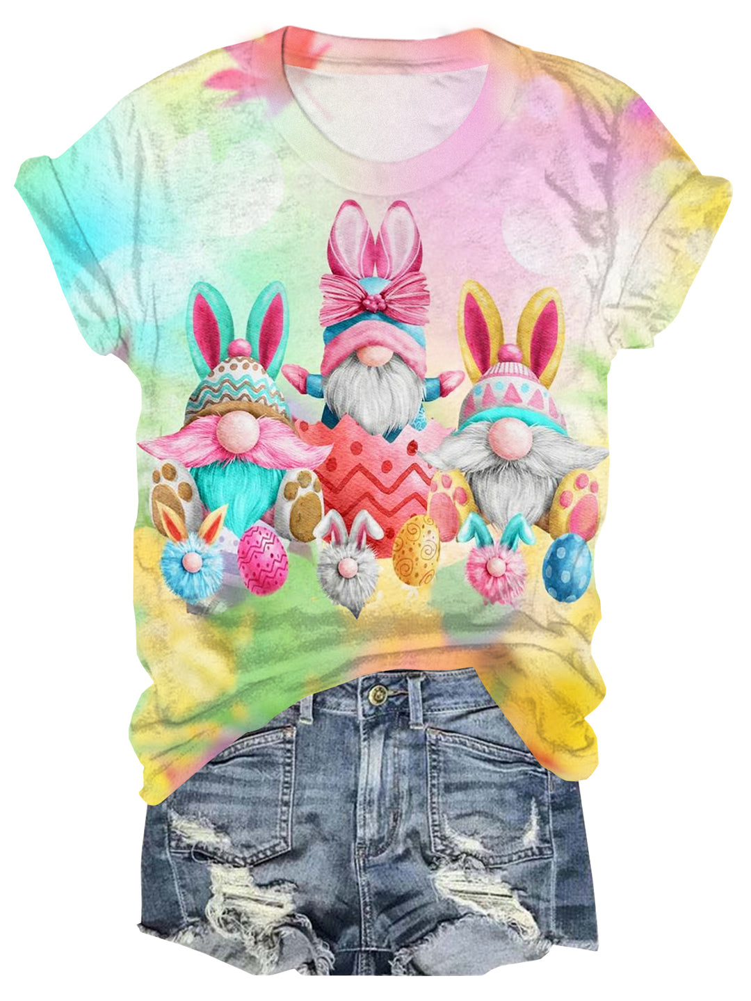 Easter Bunny Gnome Crew Neck T-shirt