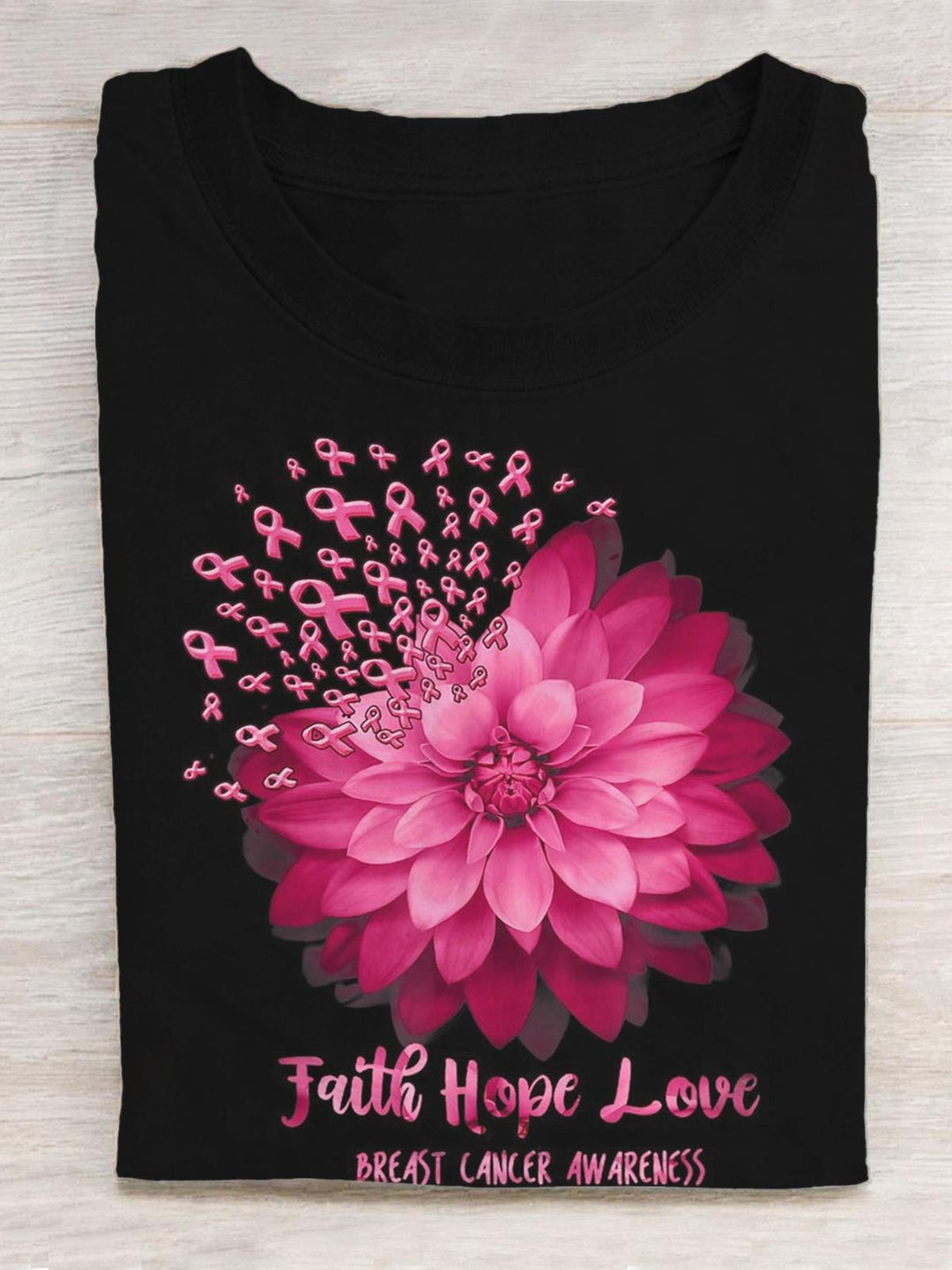 Faith Hope Love Print Casual T-shirt