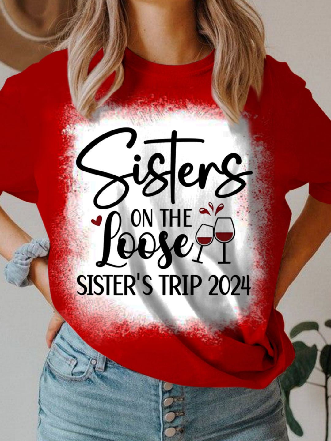 Sister On The Loose Sister's Trip 2024 Tie Dye Crew Neck T-shirt