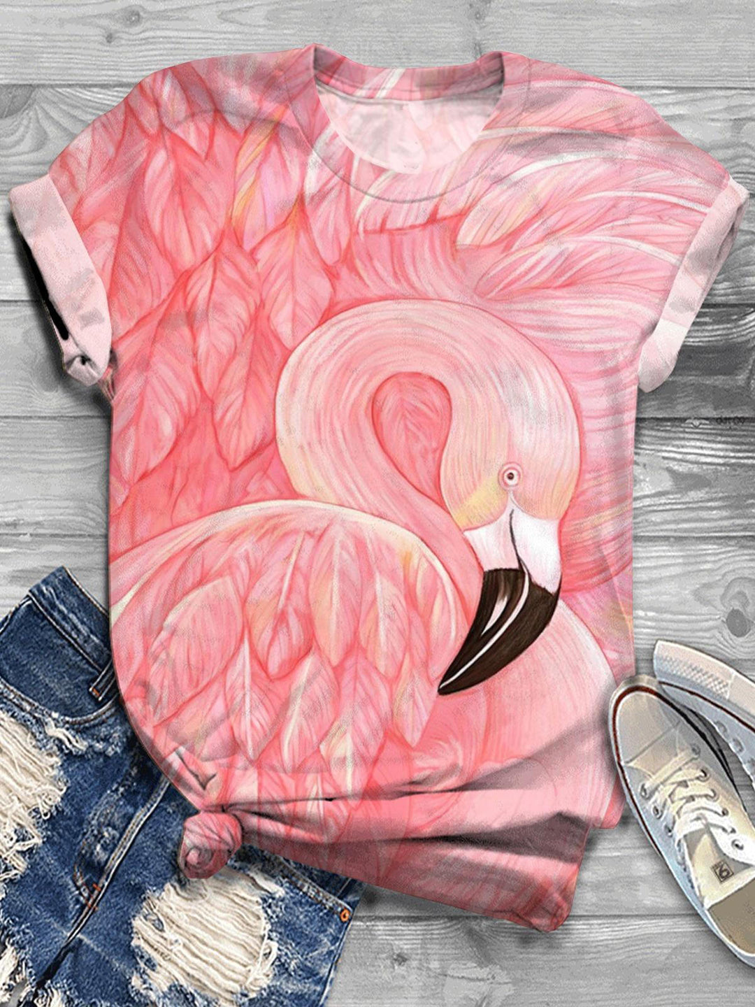 Flamingo Crew Neck T-shirt