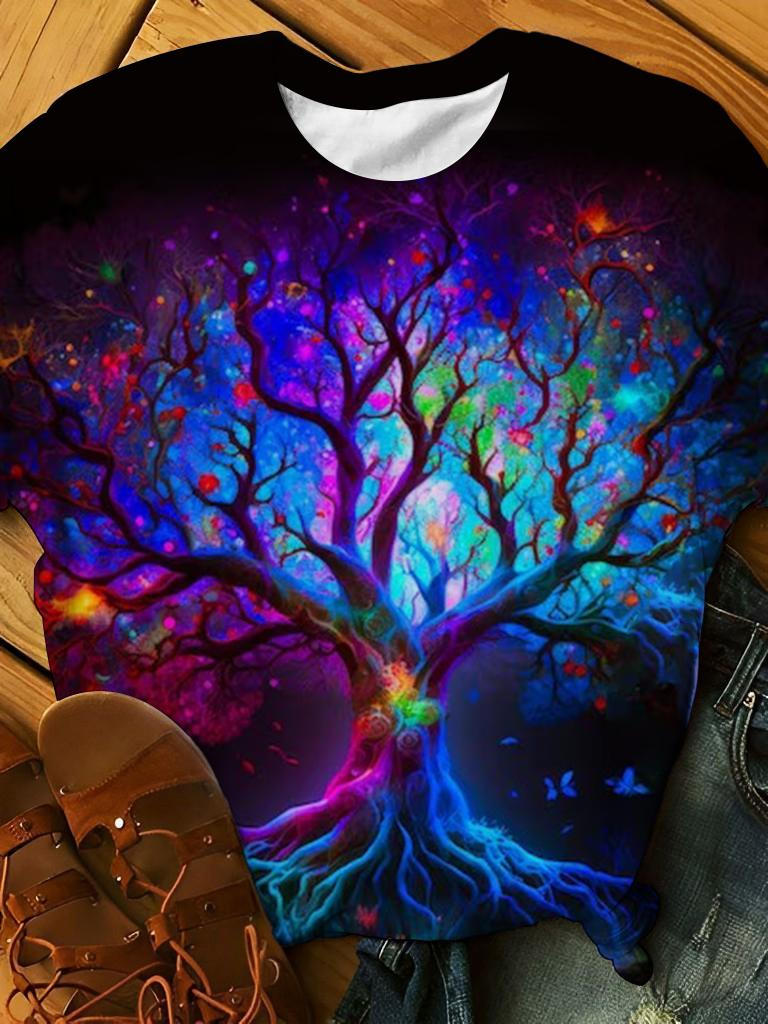 Tree Of Life Print Casual T-shirt