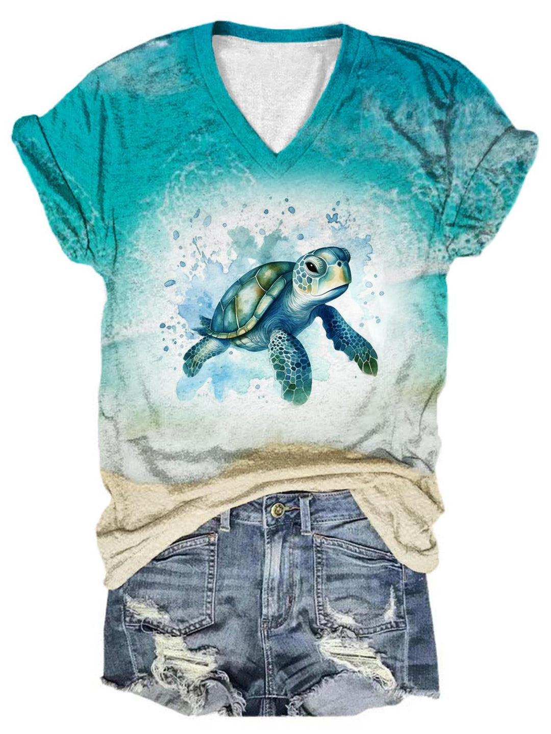 Turtle V Neck T-Shirt