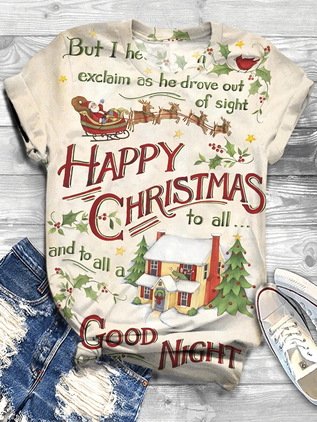 Happy Christmas Crew Neck T-shirt