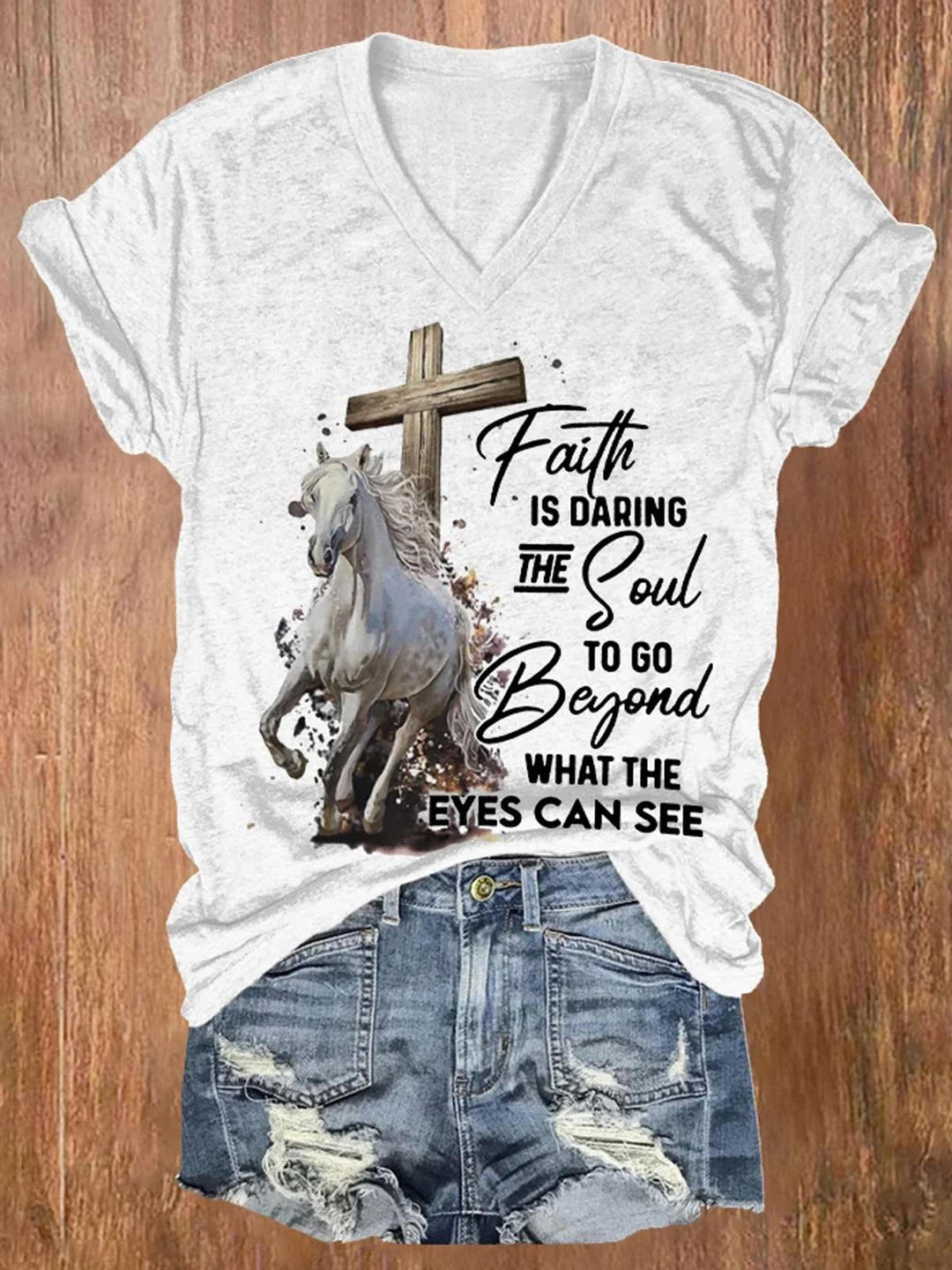 Faith Is Daring The Soul To Go Beyond What The Eyes Can See V-Neck T-Shirt
