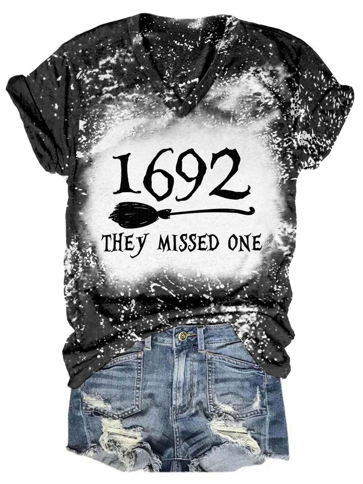 1692 They Missed One Tie Dye V-Neck T-Shirt